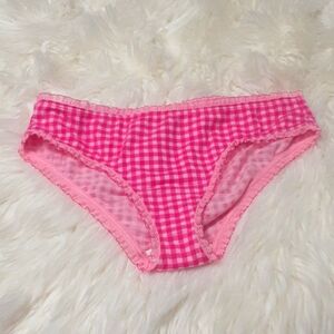 Victoria's Secret Pink Cotton Plaid Huphugger Panties Size M